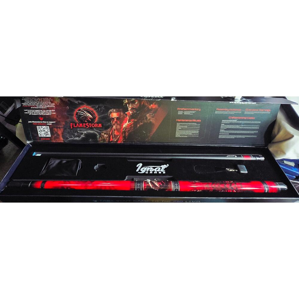 Ignat Games Flamestorm 20oz Pool Cue Set 58” W/ Case Legendary